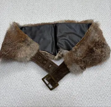 인조 모피 벨트 Y2K