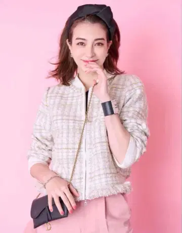 Chesty 체스티 펄 트위드 블루종 사이즈 1