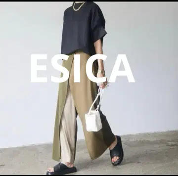시착만 한 상품 새상품급 [ ESICA ] 에시카*패턴 랩 팬츠*카키