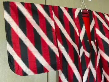 메이센 스트라이프 앤티크 코몬 교육용 실 포함 이중 기모노