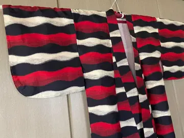 명선 가로 줄무늬 타테와쿠 비뚤어진 줄무늬 코몬 이중 기모노