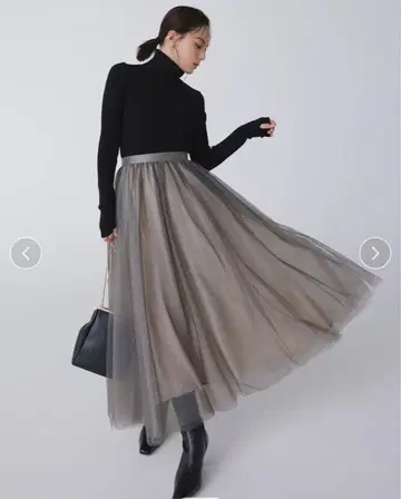 nuans / 아뉴앙스 / 시어 볼륨 샤샤 스커트