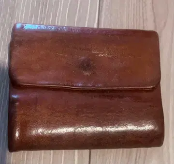 브라운 가죽 3단 폴더형 지갑