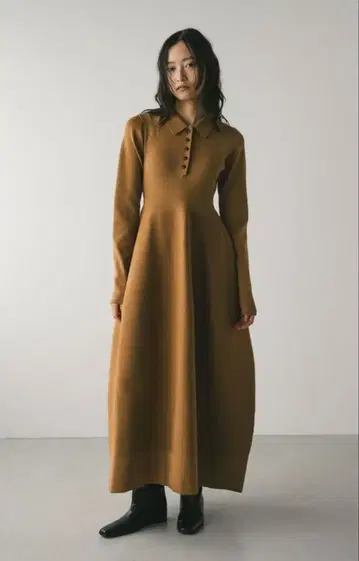 새상품 스타일 믹서기 형태 폴로 니트 원피스 카멜