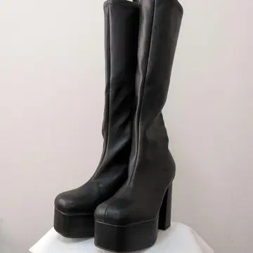 블랙 롱부츠 플랫폼 힐