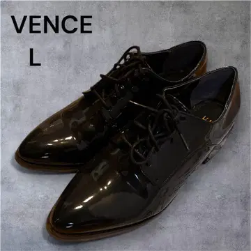 VENCE 블랙 레이스업 슈즈 L