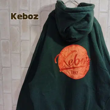 케보즈 후드티 풀오버 그린 자수 페이드 컬러