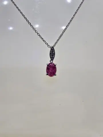 루비 실버 925 목걸이 40cm 중고품