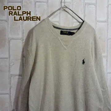 폴로 랄프로렌 니트 스웨터 베이지 자수 V 가제트