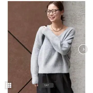 컨디션 최상 헤어리 퍼 V넥 풀오버 저널 스탠다드 리룸