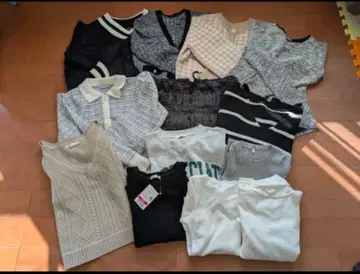 여성용 니트 스웨터 팬츠 세트