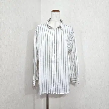 스트라이프 셔츠 긴팔 깔끔한 면 리셀 화이트 블라우스