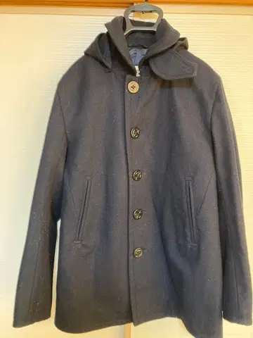 McGREGOR 후드 부착 울 코트 네이비