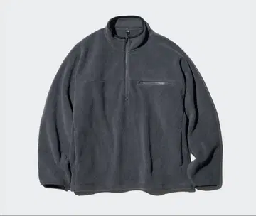 UNIQLO 플리스 오버 사이즈 하프 지퍼 풀오버 XL 그레이