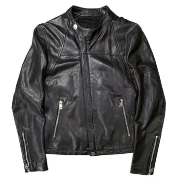 에스트네이션 양가죽 더블 지퍼 레더 자켓 블랙 S