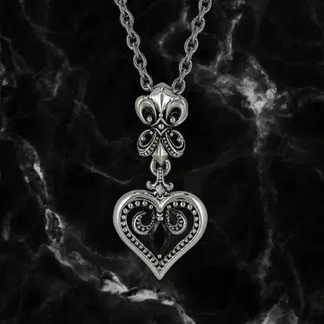 실버 하트형 펜던트 목걸이