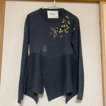 체스티 미스아드라 비쥬 니트 페플럼 그레이 프리 사이즈