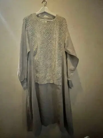 STOF 스트프 그레이 니트 도킹 롱 원피스