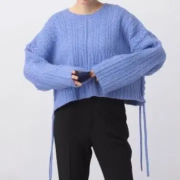 apart by lowrys 스티치워크 니트 풀오버 블루 새상품