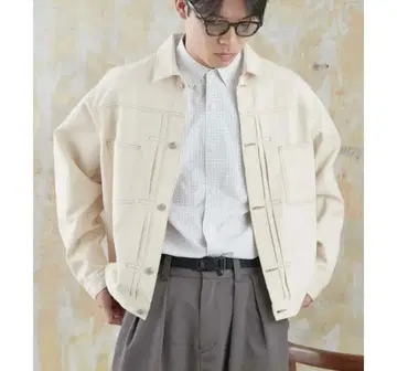 차오패닉 크림색 데님풍 자켓