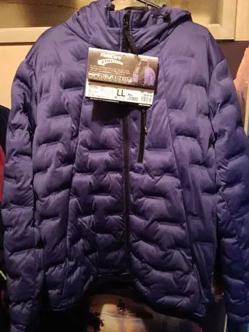 보라색 LL 사이즈 다운 자켓 후드 부착