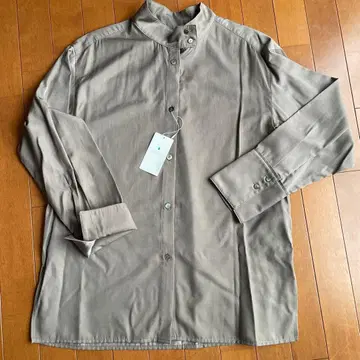 유나이티드 애로우즈 모카색 스탠드 카라 긴팔 셔츠