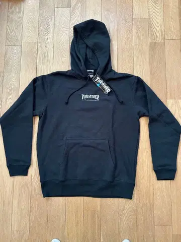 THRASHER 블랙 후드티 L 사이즈 스티커 포함