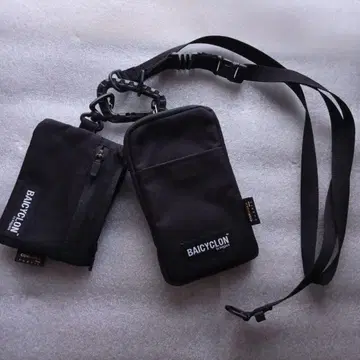 BAICYCLON 블랙 스마트폰 숄더백 지갑