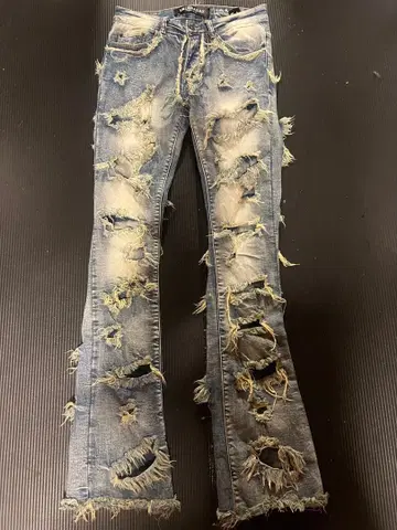 장미바사스 하드 데미지 스트레치 크러쉬 데님 30