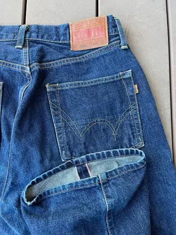 EDWIN 505 90s 일본제 빨간색 테 다크 네이비