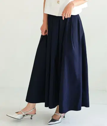 Donoban 발수 턱 플레어 스커트 네이비 M