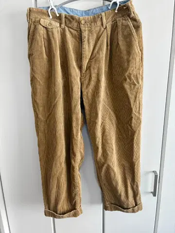 BEAMS PLUS 2 플리츠 코듀로이 팬츠