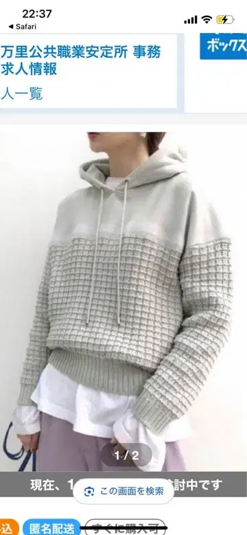 AMERI 니들펀치 니트 후드티