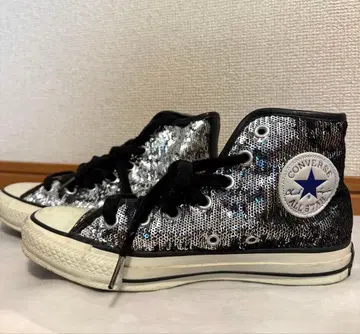 CONVERSE 스팽글 하이컷 스니커즈 블랙 실버