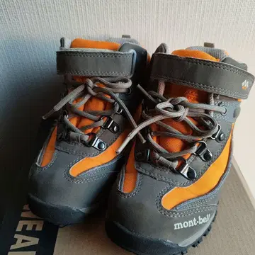mont-bell 키즈 트레킹 슈즈 19cm 오렌지/그레이