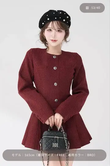 다리치 박스 플리츠 트위드 미니 원피스 free 사이즈