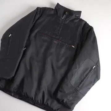 라코스테 나일론 자켓 풀오버 베스트 절개 수납 후드 새상품급