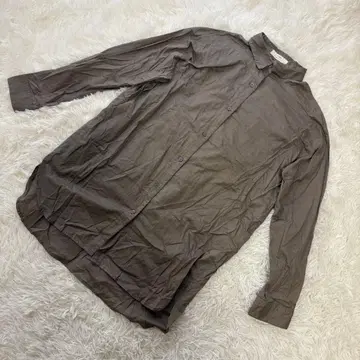 세포 [ M ] 코튼 롱 기장 셔츠 체형 커버 루즈핏 카키 올리브