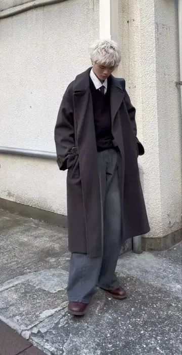 BEAMS 트렌치코트 L 차콜 그레이