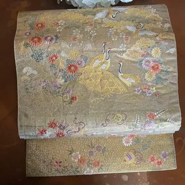 후쿠로 오비 학, 보물 모음, 사계절 꽃, 골드
