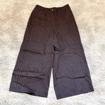 크리스찬 오자르 여성용 와이드 팬츠 M 린넨 스트라이프 패턴