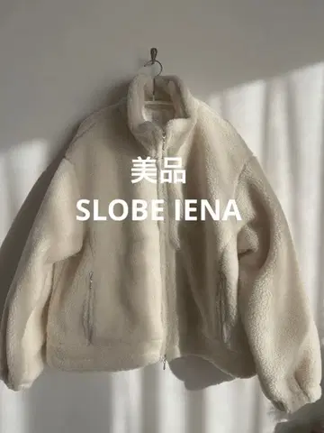 새상품급 SLOBE IENA 울 콤보 스탠드 코쿤 블루종 36