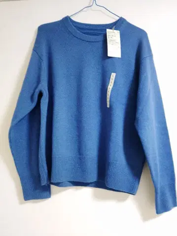 세탁 가능한 울 미들 게이지 크루넥 스웨터 L