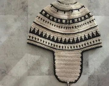 귀도리 니트 모자 플라이트 캡 핸드메이드