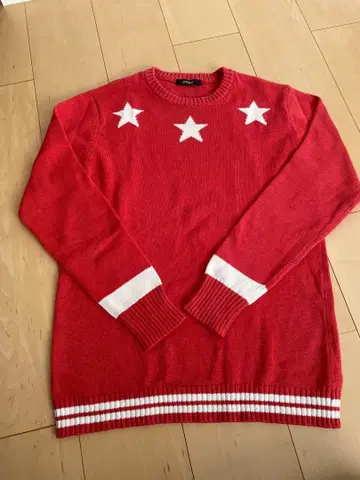 LOVELLESS 오렌지 별 자수 니트 S