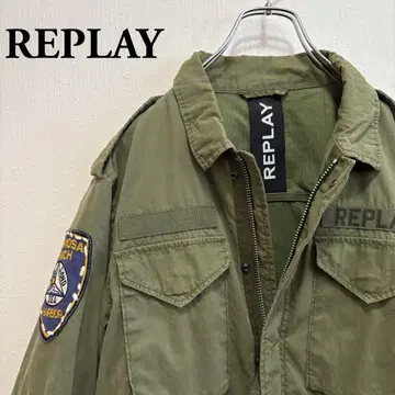 REPLAY 밀리터리 자켓 올리브 그린