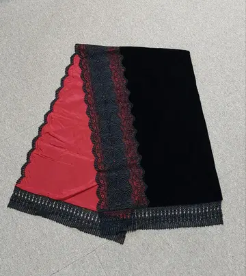 기모노 일본 의류 숄 벨벳 블랙 레드 겉옷