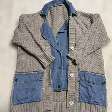 니트 데님 자켓