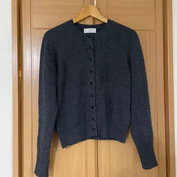 SLOBE IENA echecs 크루넥 가디건 차콜 그레이