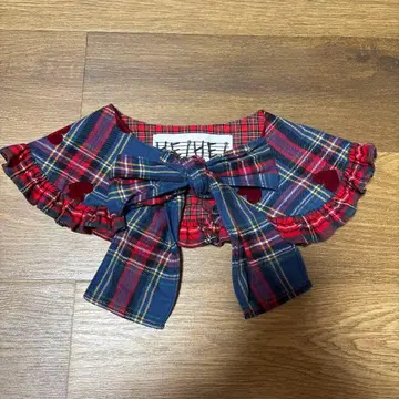 HEI HEI 하트 자수 체크 무늬 탈부착 카라